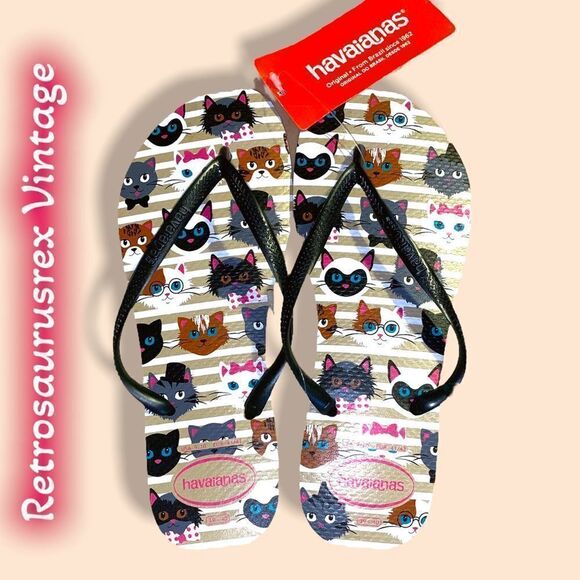 havaianas Cat Slim Pets Sandal Sand Grey Size 9 / 10 - Picture 1 of 5